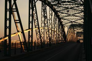 Truss Bridge in Sunset